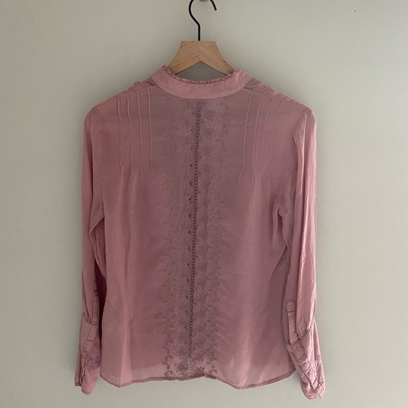 J. Jill powder pink semi sheer long sleeved blouse size XS - Picture 7 of 7